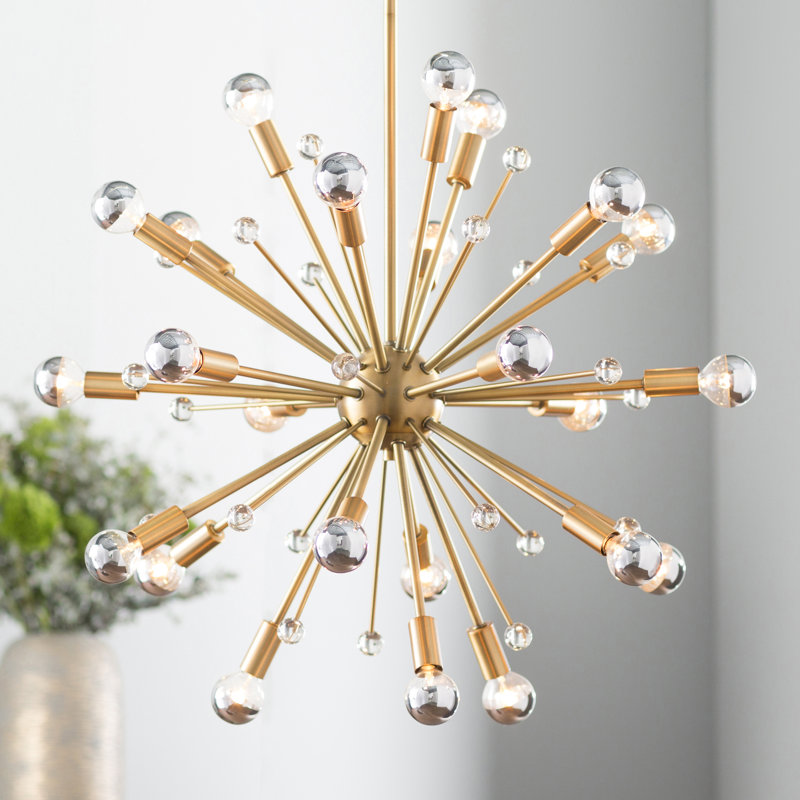 24-Light Chandelier, Laiton chaleureux