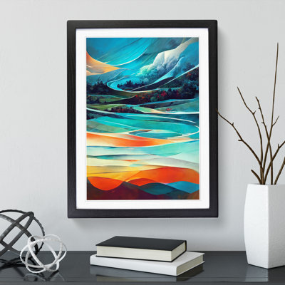 Meadow Landscape Abstract No.3 - Framed Print