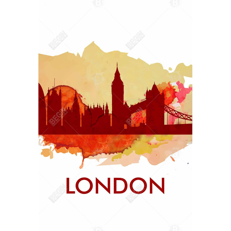 Paint splash silhouette of london Bath Mat with Non-Slip Backing - Quick Dry Memory Foam Bathroom Rug - Absorbent - Modern Plush Spa-Style - Machine Washable
