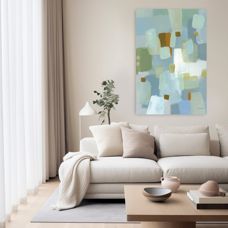 River Reflections, art contemporain abstrait, H 60 po x l 40 po