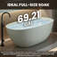 Baignoire autoportante 61 "avec drain et trop-plein 61"-119713714
