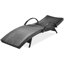 Ensemble de 2 chaises longues de patio, noires, réglables, avec table d'appoint coulissante, design ergonomique ondulé, résistantes à la saleté