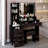 41" Large Left Bedside Cabinet Vanity Table+Cushioned Stool, Extra Large Touch Control LED Mirror-114233190