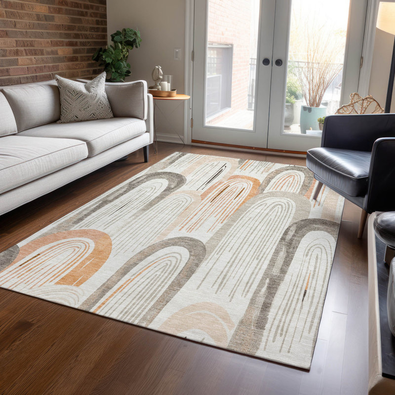 Tapis intérieur / extérieur ivoire Feylinne, 3 pi x 5 pi