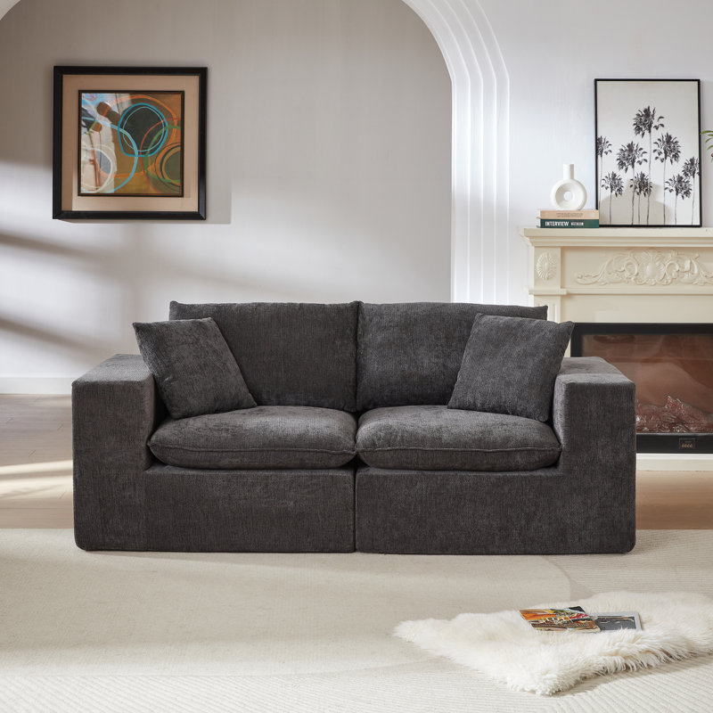 Canapé modulaire rembourré en chenille Modern