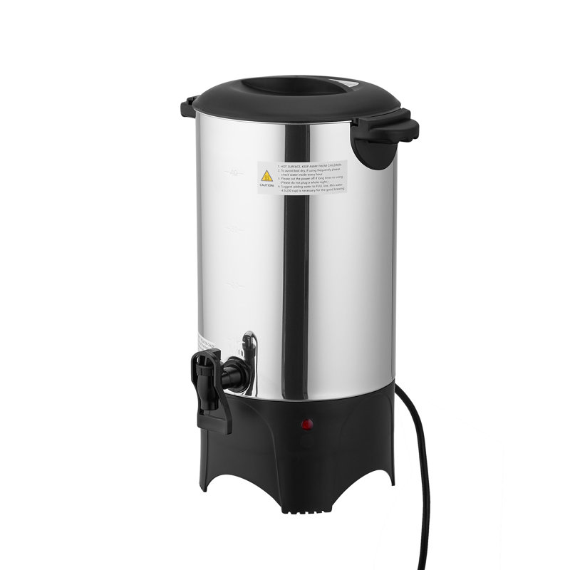 Commercial Coffee Urn, 40 Cup 6 L Hot Beverage Dispenser with Dripless Faucet, Quick-Brewing Commercial Coffee Maker, with Stainless Steel Liner, for Catering, Business, Church & Restaurant