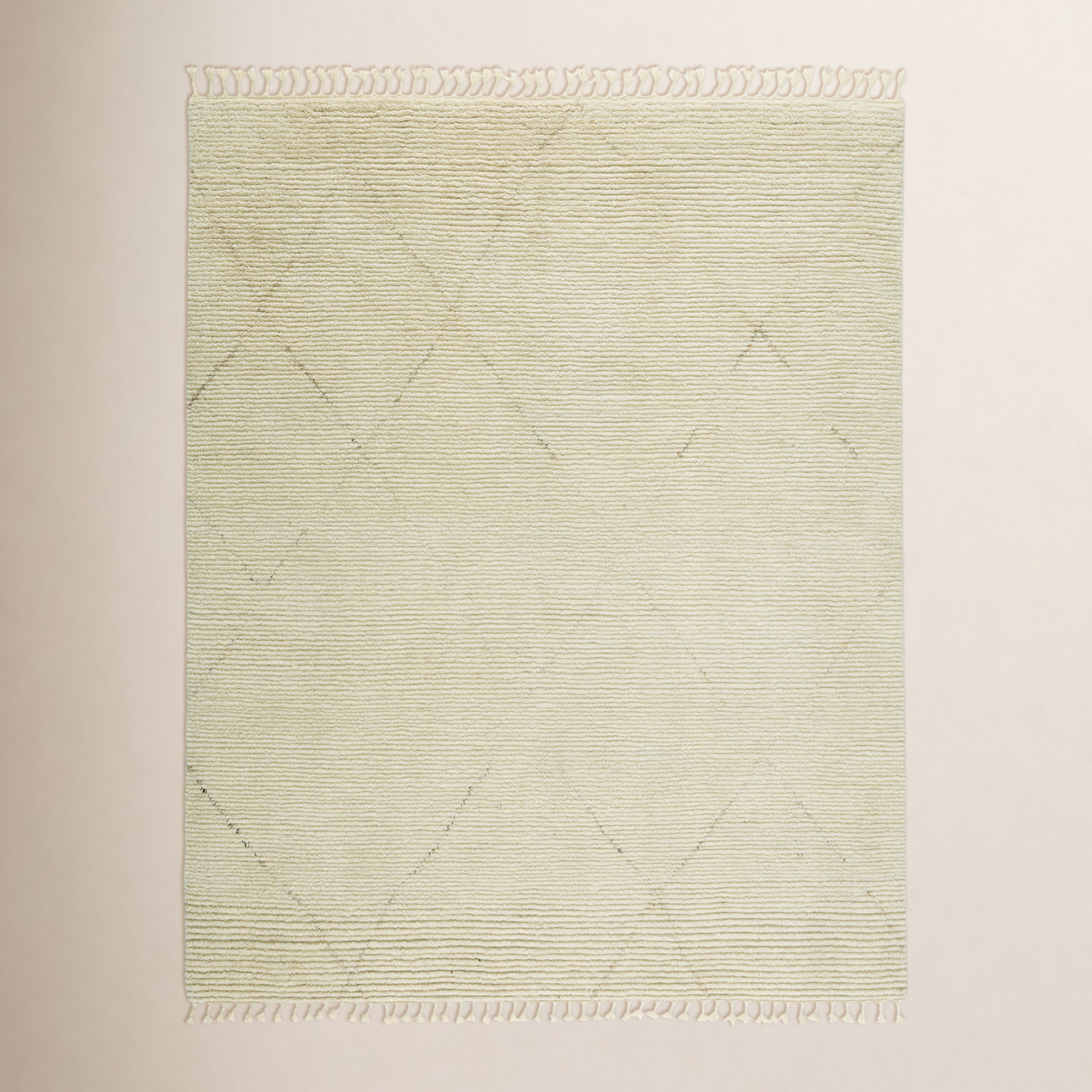 Phineas Cream Dark Brown Hand-Knotted Rug, Rectangle 8' x 10'