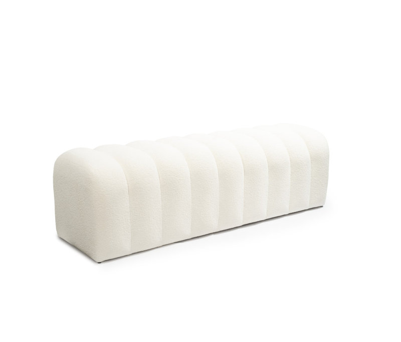 Banc rembourré blanc 59 po 59 po