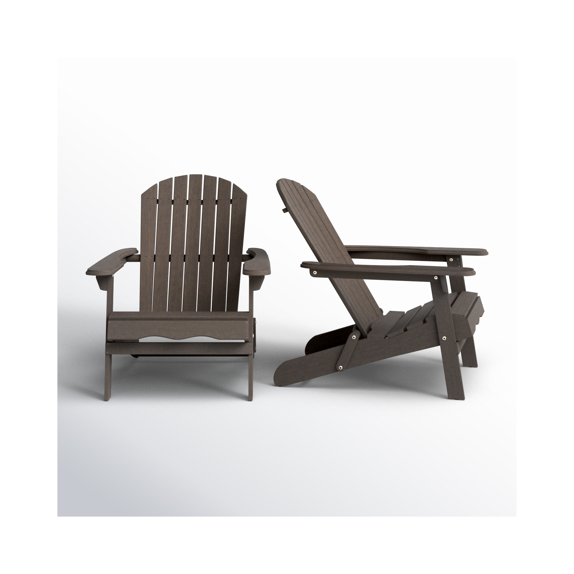Woking Foldable Outdoor Adirondack Set, Gray