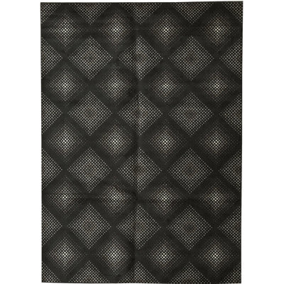 Wool Geometric Area Rug in Black