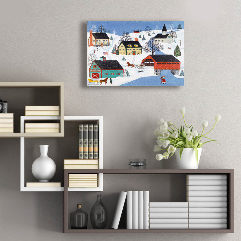 Art mural en verre Winston Porter «Sleigh Ride» par Susan Henke, H 16 po x l 24 po x P 0,2 po