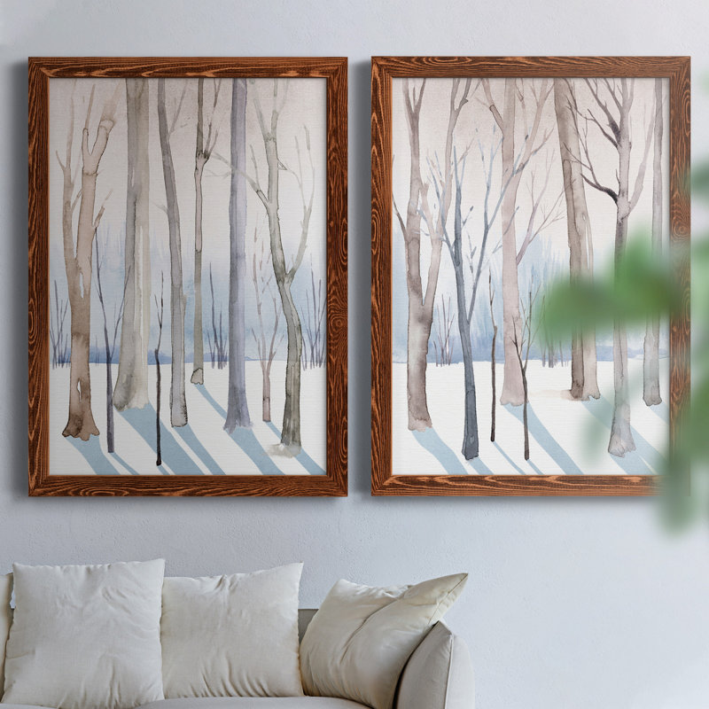«Woodland Whisper I», ensemble de 2 reproductions d'art sur toile, Toile avec cadre érable, H 43,5 po x l 31,5 po x P 1 po