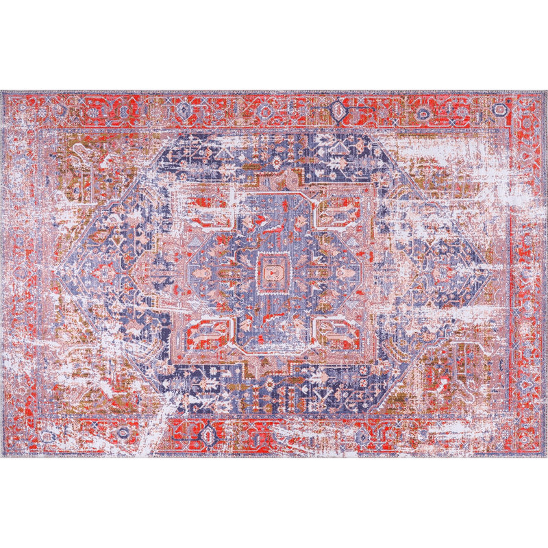 Floral Cotton and Chenille Flatweave Area Rug, 100 x 200 cm