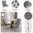 Modern 68.11" Faux Marble Dining Table Set , White Marble Dining Table with Velvet Dining Chairs, Dining Room Table and Chairs Set, Luxury Dining Table Set for Kitchen Dining-975803910-975803929-975803928