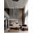 Mayada 6 Rings Rectangle Chandelier Modern 130INCHES Long Staircase Chandeliers Black Dimmable 3000-6000K