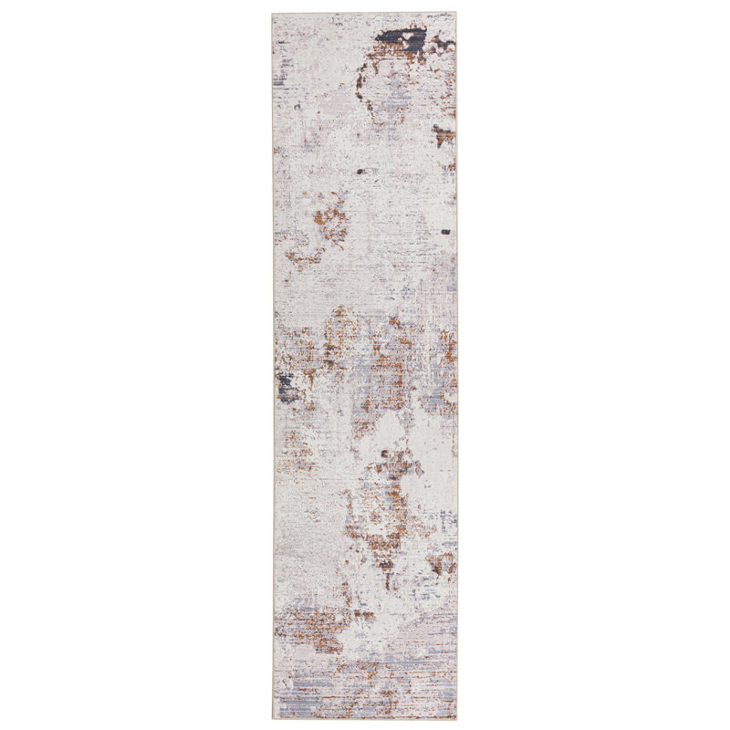 Mahurin Machine Washable Soft Plush Modern Abstract Non-slip Foldable Rug Brown, Rectangle 2'6" x 9'