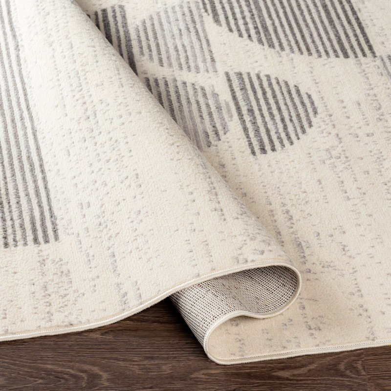 Alipio Abstract Gray Area Rug, Rectangle 7'10" x 10'