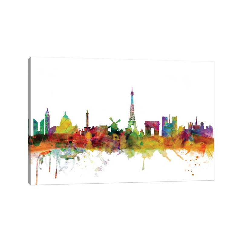 Paris, France Skyline by Michael Tompsett - Wrapped Canvas Gallery-Wrapped Canvas Giclée