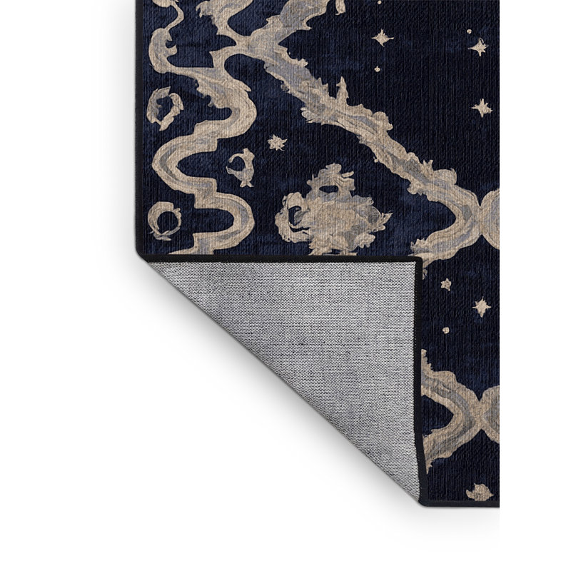 Machine Washable Gray Area Rug, Rectangle 4' x 6'