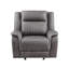Viann Manual Glider Recliner Chair, Tufted Grey Polyester, Pillow Top