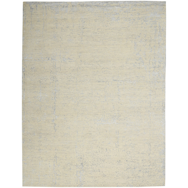 Tapis d'intérieur moderne ivoire argenté 7 pi 9 po x 9 pi 9 po Nourison Luna, Bleu, Rectangle 7 pi 9 po x 9 pi 9 po