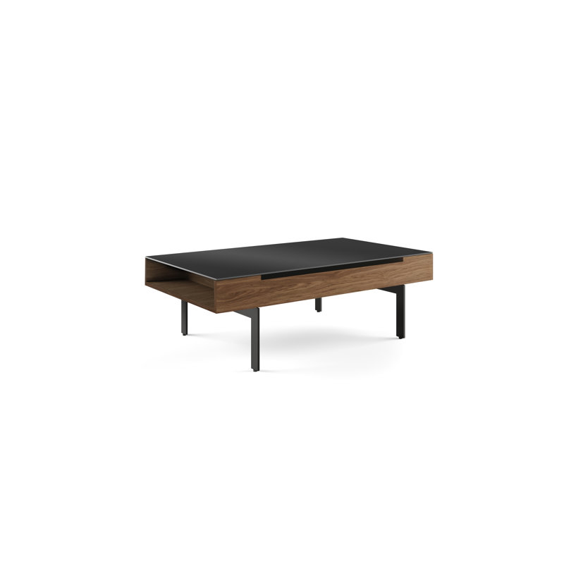 Reveal Glass Coffee Table, Natural Walnut