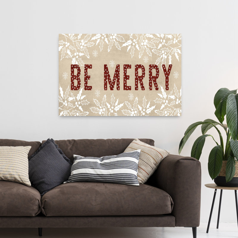 «Be Merry», art contemporain hivernal, H 48 po x l 32 po