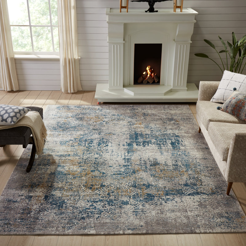 Area Rug in Gray, Rectangle 7'9" x 9'9"