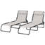 Méridienne 2 pièces pour le patio - 4 réglables, filet crème au bord de la piscine, cour respirante