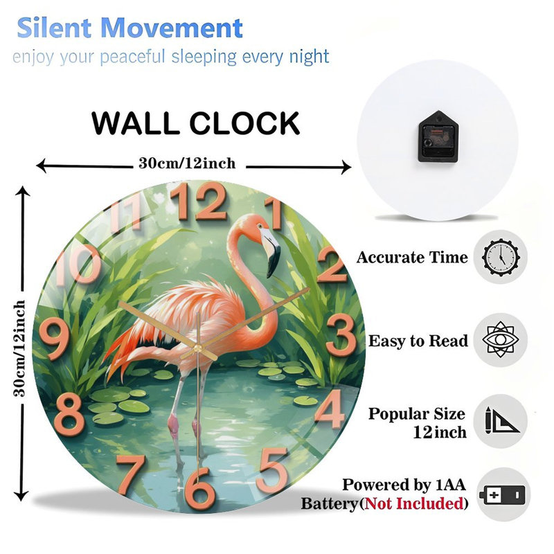 Horloge murale Flamingo