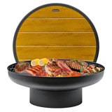 32" Outdoor Wood Burning Fire Pit Table with Grill