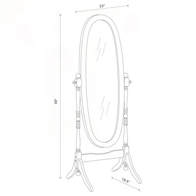 Miroir traditionnel Merlot Cheval avec cadre ovale