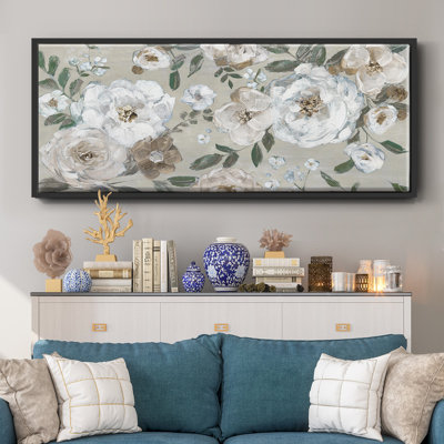Jardin de roses - toile encadrée