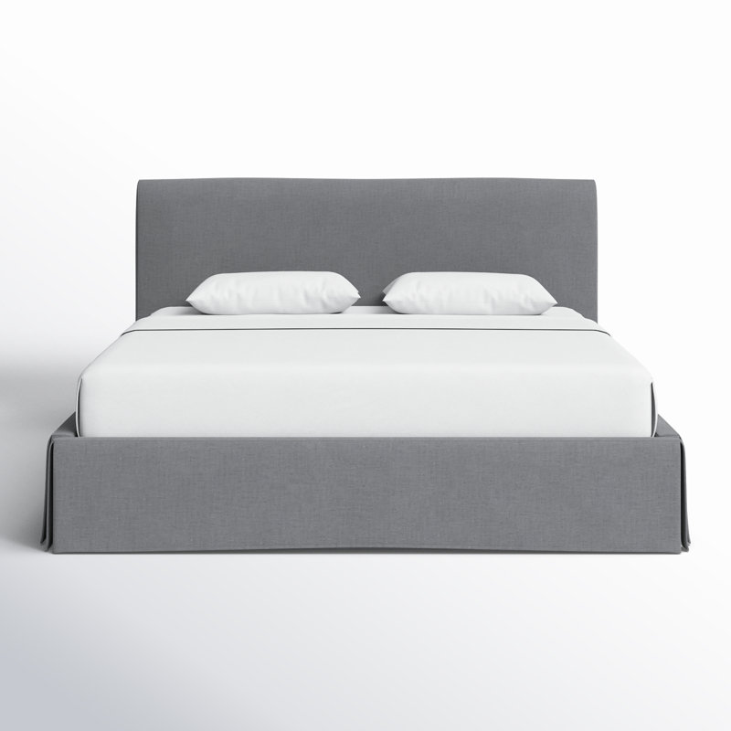 Zatanna Upholstered Low Profile Platform Bed, Queen, Gray