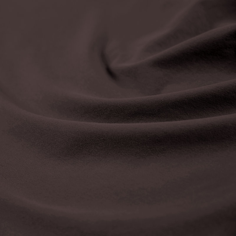 Cotton Blend Jersey Knit Fitted Sheet, 90-100 x 190-220 cm, Dark Brown