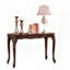 Table de canapé traditionnelle avec pieds en cabriole et motif complexe - Cerisier foncé