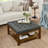 Upholstered  34.25"Square Coffee Table with Beech Wood Shelf and Frame-1281797763