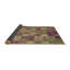 Tapis géométrique en laine vert-165154055