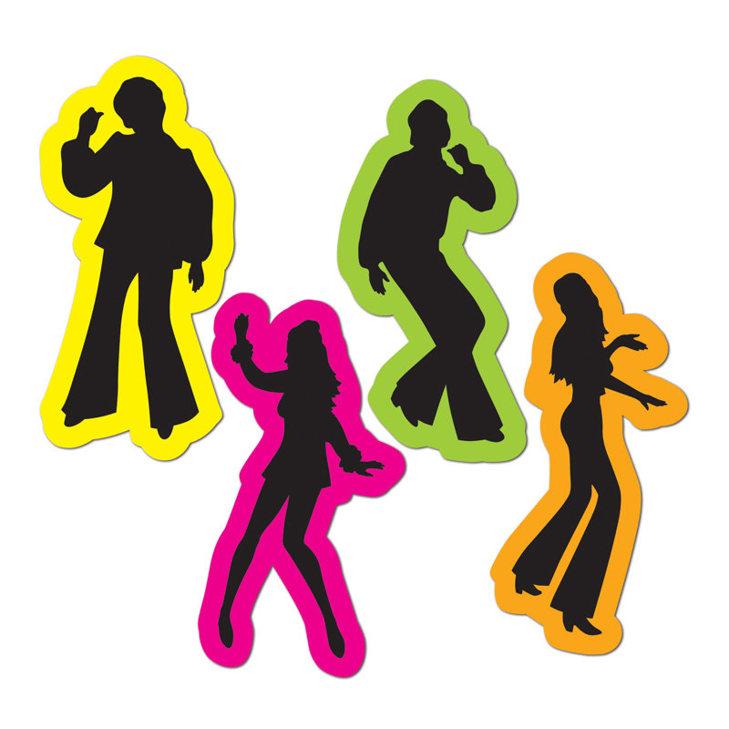 Ensemble de décoration murales de 70 silhouettes rétro
