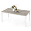  Table de patio pour l'extérieur avec trou pour parasol, table de salle à manger rectangulaire d'extérieur 63 po x 37 po pour 6 tables résistantes aux intempéries pour le jardin, la terrasse, la cour, le bord de la piscine, brun clair
