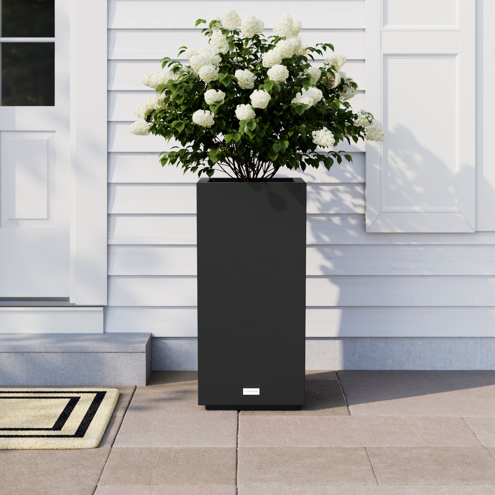 Block Series 16" Planter Box, 31.75” H x 15.5” W x 15.5” D, Black
