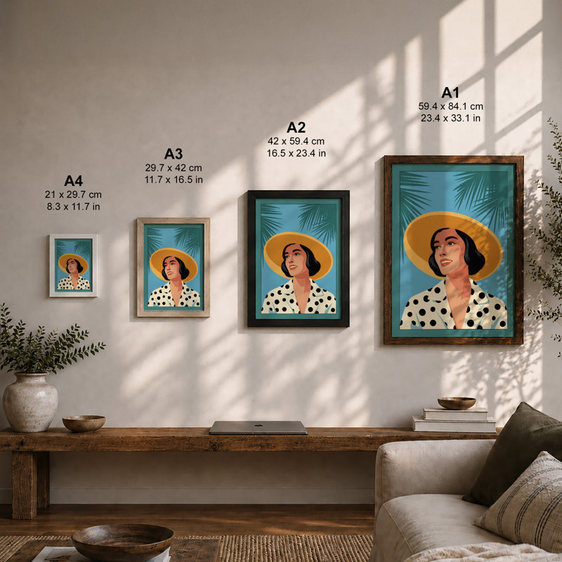Woman In Summer Sunshine Tropical - Print, Unframed, A1 - 84.1 x 59.4 cm
