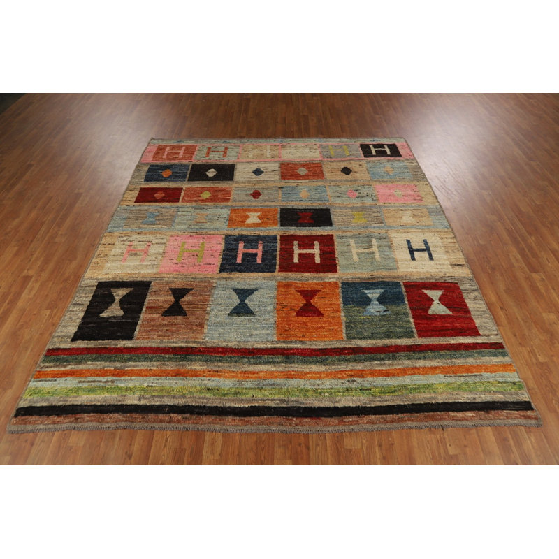 Tapis à motif géométrique oriental marocain 9 x 10