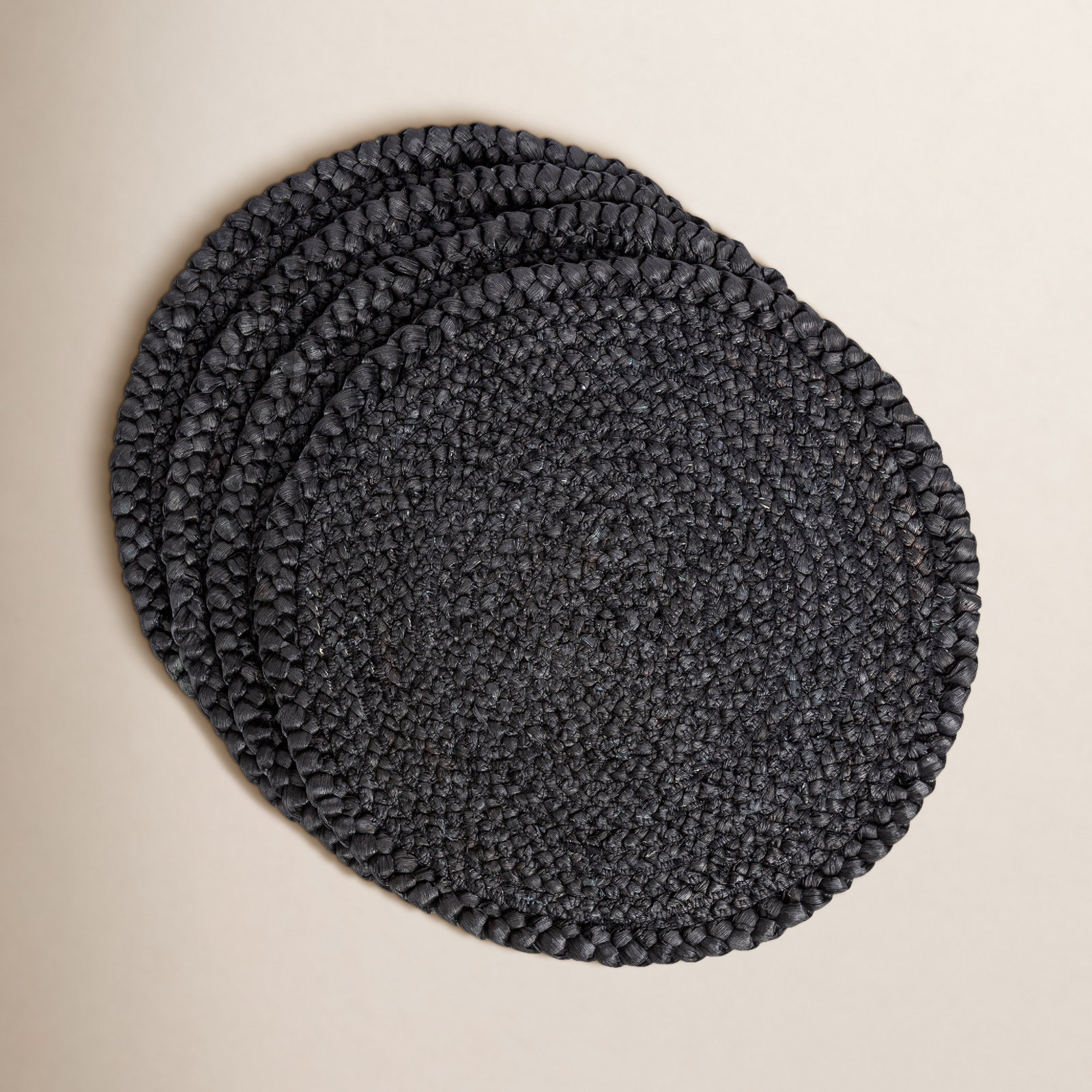 Natural Fiber Reversible Jute Placemat, Black