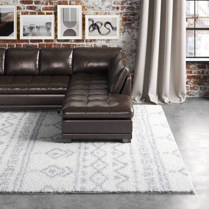 Tapis ivoire / gris Maddie, Rectangle 8 pi x 10 pi