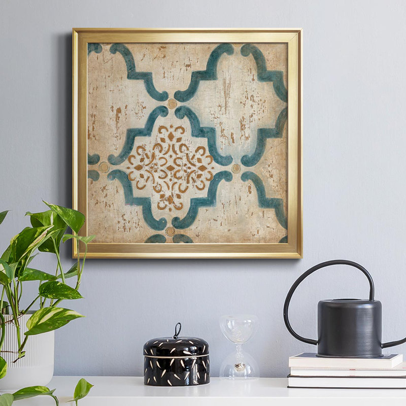 Villa Umbra I - peinture sur toile encadrée, Or, H 26,5 po x l 26,5 po x P 1,5 po