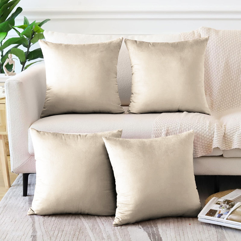 Square Cushion Cover, Beige