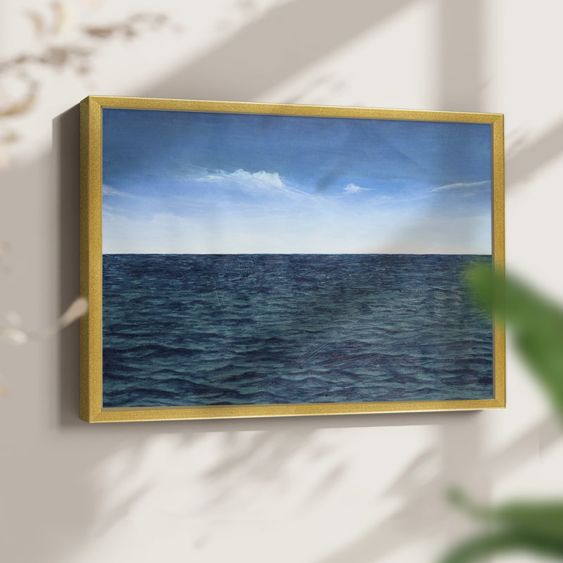 Open Water I - Reproduction encadrée - Restickable, H 11 po x l 14 po, Doré