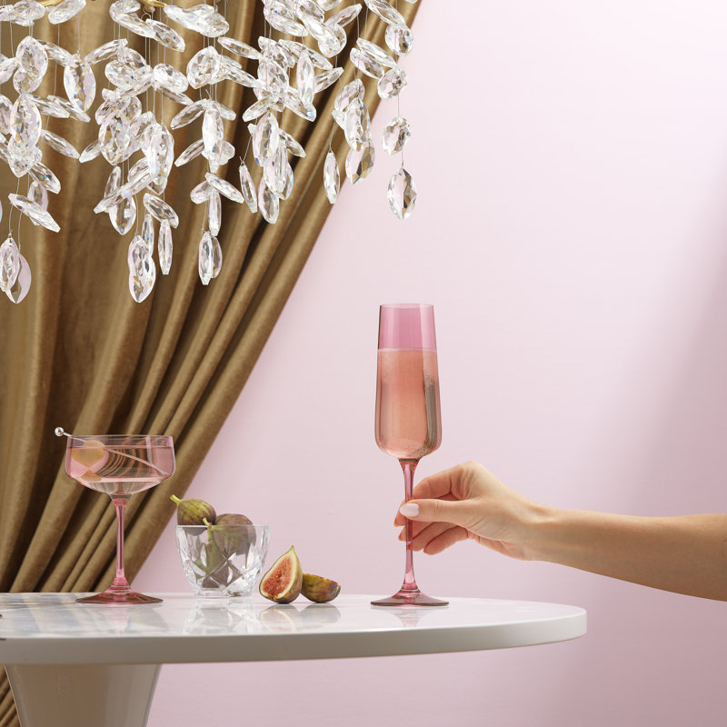 Flûtes à champagne Sidney - 7 oz - ensemble de 4 - rosé, Rosé