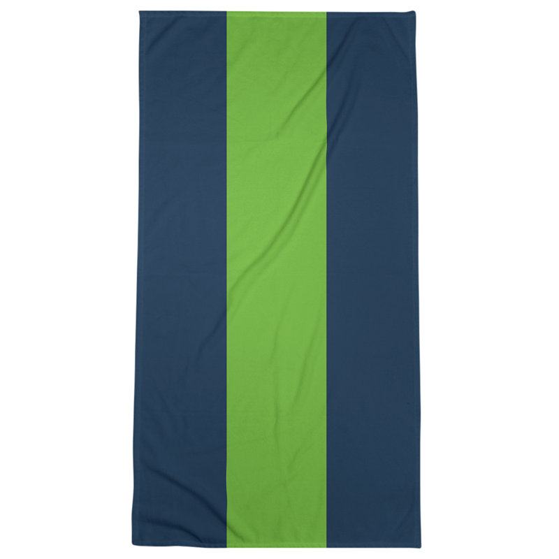 Cotton Blend Beach Towel, Blue/Light Green